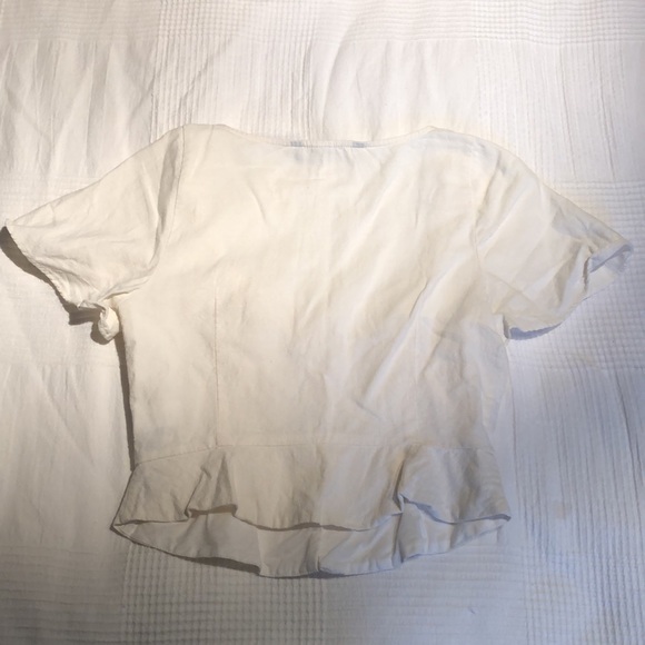 Zara Peplum Linen Blend Shirt - Picture 7 of 9